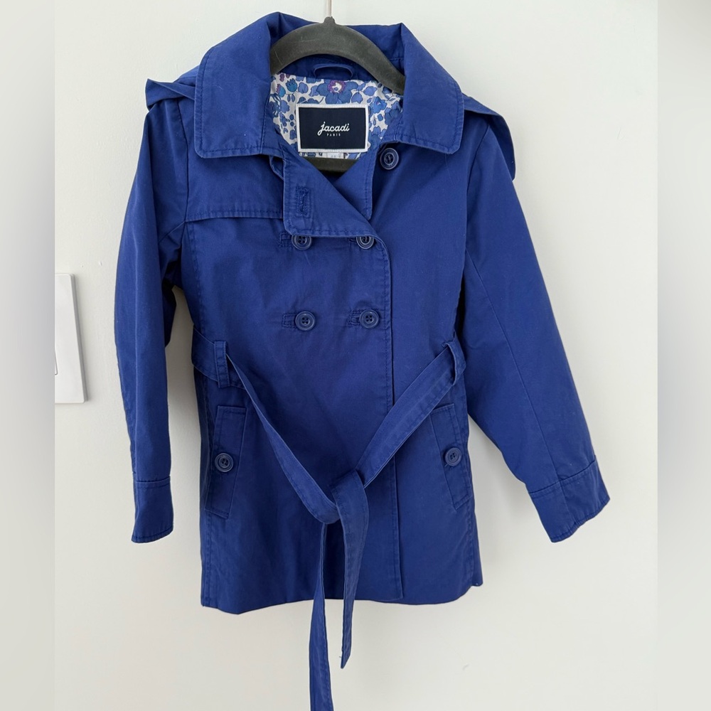 Jacadi Kids Trench Coat Blu Size 4a